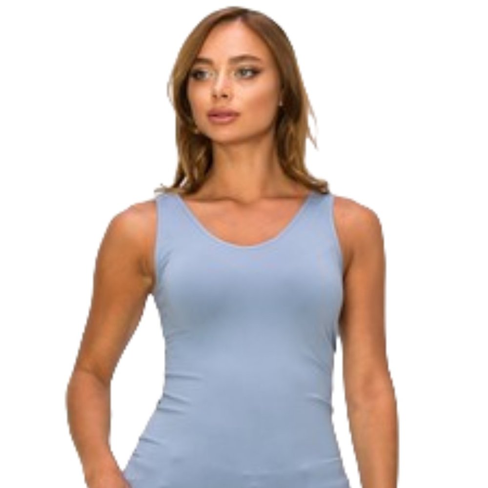 Seamless Reversible Tank Top - One Size Light Denim